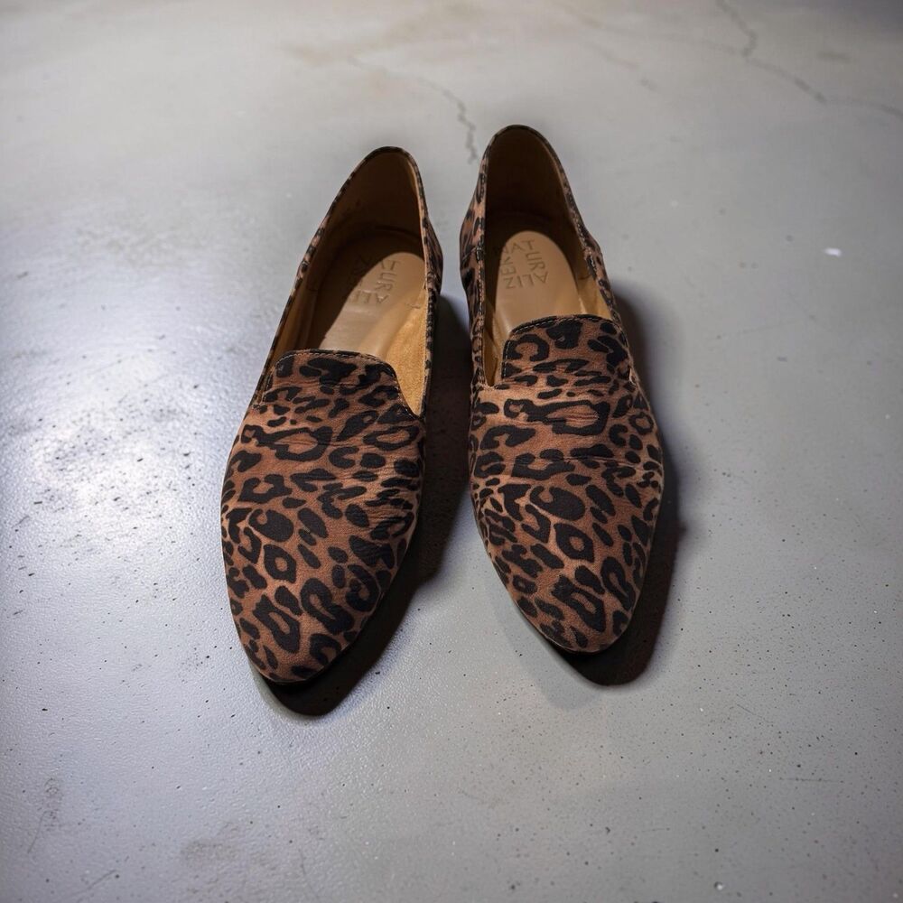 Naturalizer Lorna Loafer Leopard Print Fabric Upper Pointed Toe Size 8